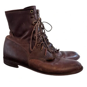 Vintage Justin Apache men’s leather roper style fri fed lace up boot 13